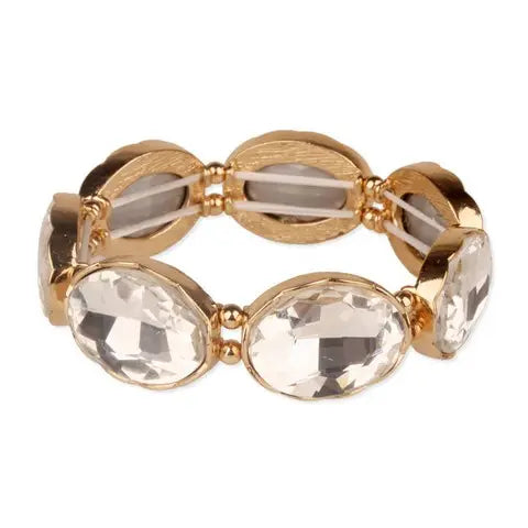 Oval Rhinestone Stretch Bracelet