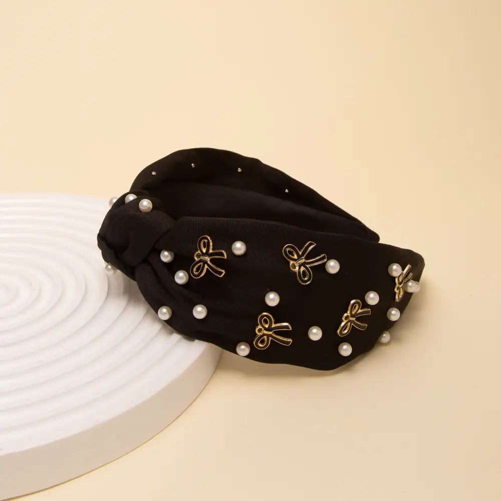 Pearl Bow Embellished Headband