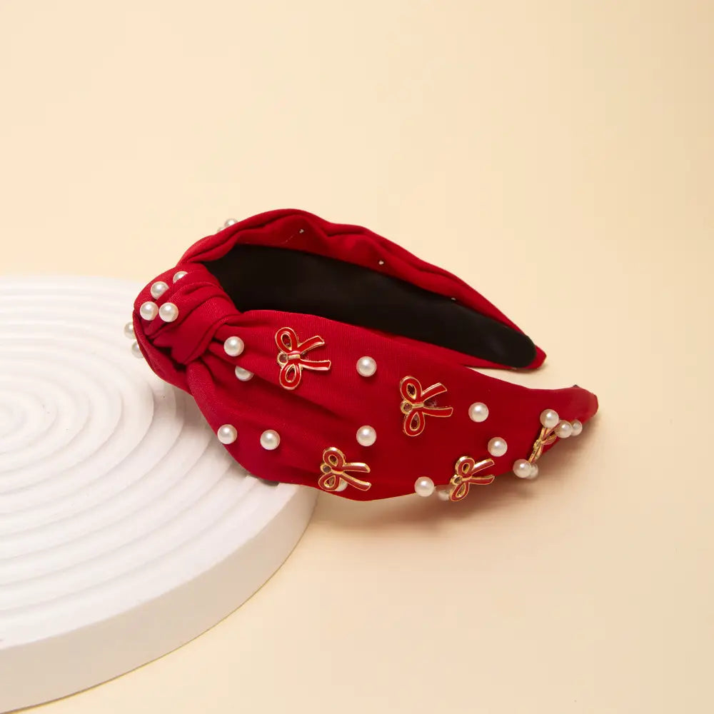 Pearl Bow Embellished Headband