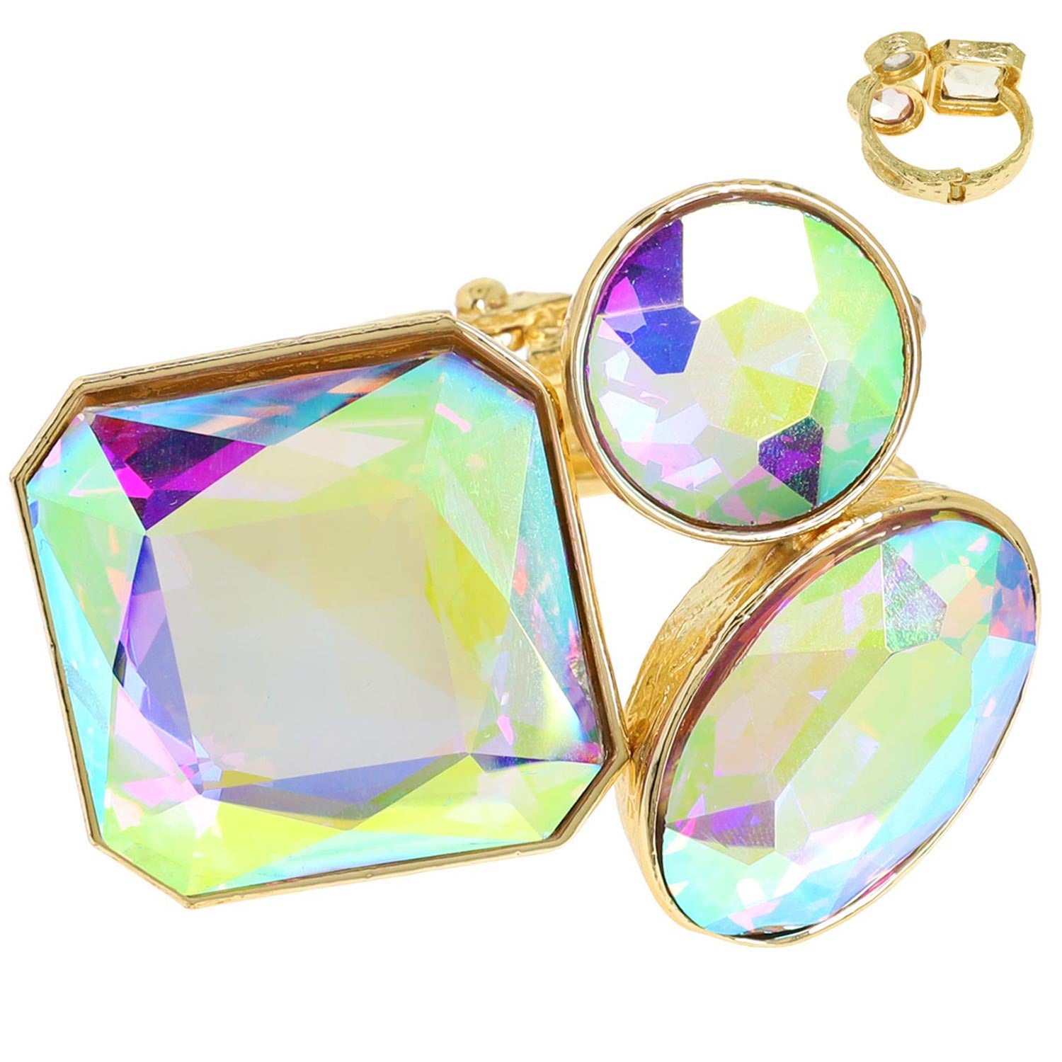 Stone Cluster Cuff Braelet