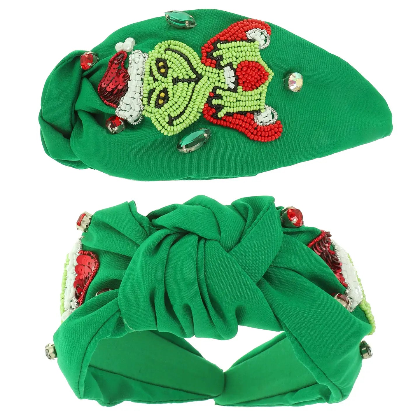 Grinch Beaded Headband