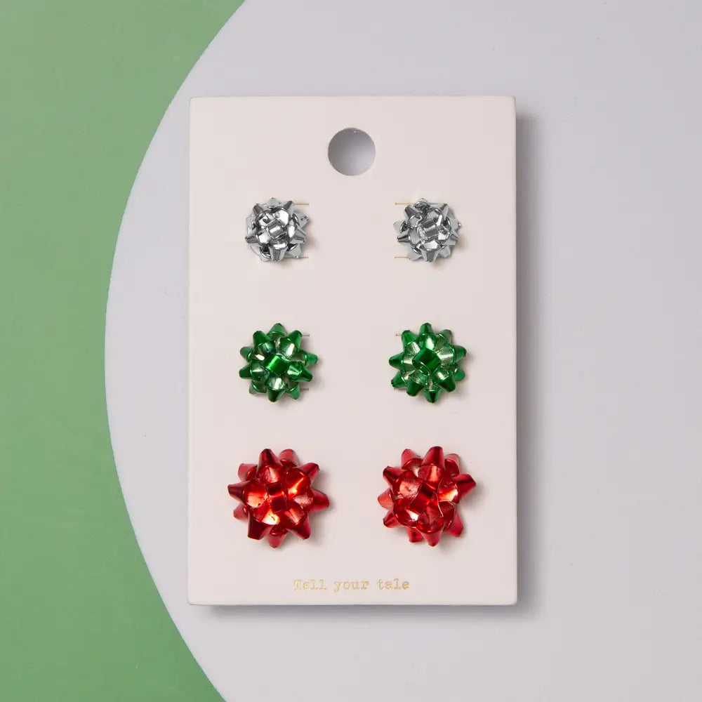 Christmas Bow Earring Set