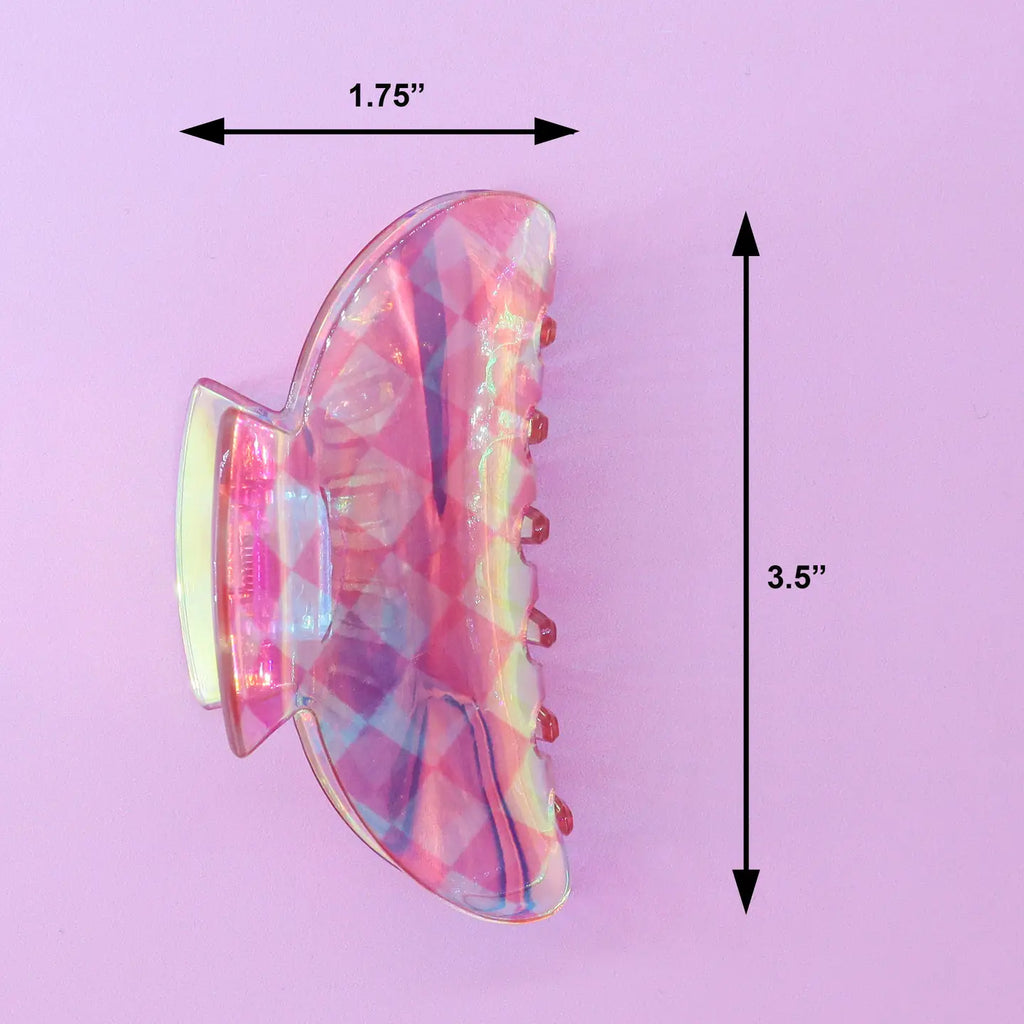 Iridescent Checkered Claw Clip